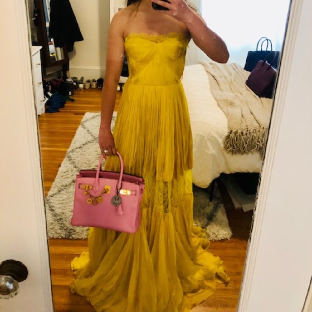 Maria Lucia Hohan Celia Dress Yellow FR34 US00 US0 US2 XXS XS